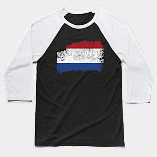 Distressed Holland Flag Netherlands Grunge Flag Baseball T-Shirt